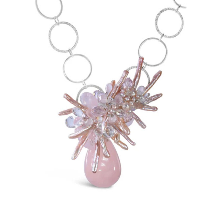rose quartz pendant necklace