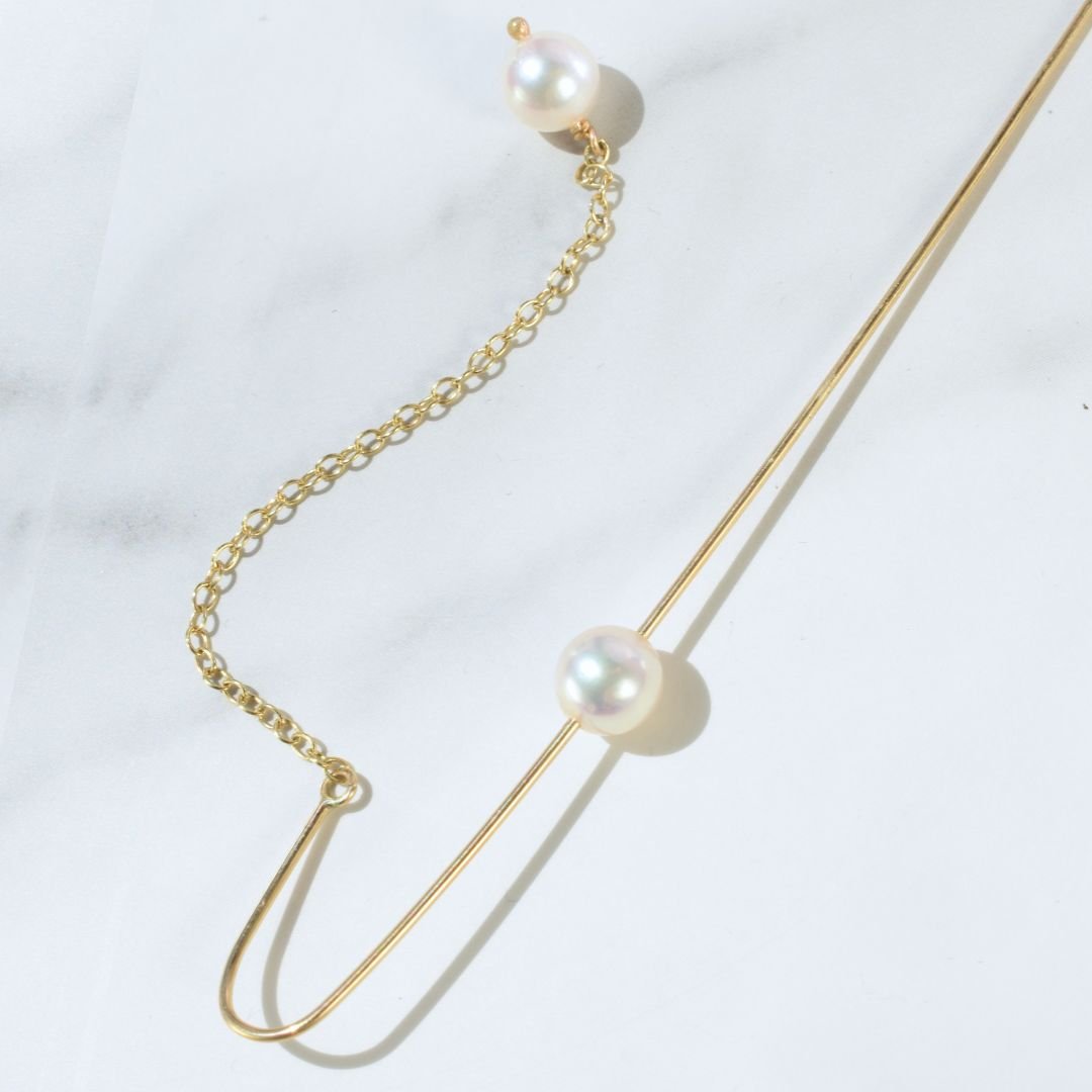 14K Long Ear Threader with Chain and Two Pearls (6).jpg