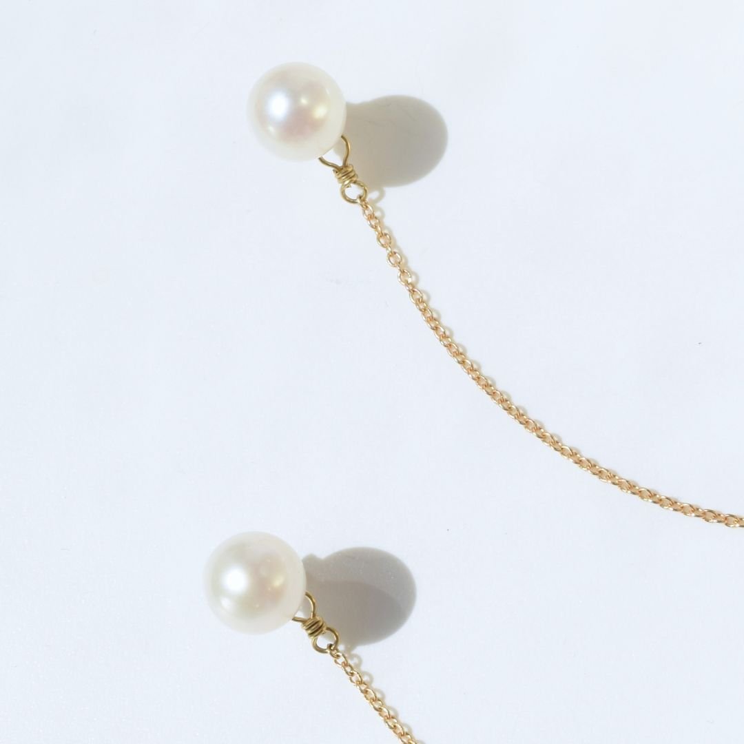 14K Two Pearl Post Earring with Chain Drop (3).jpg