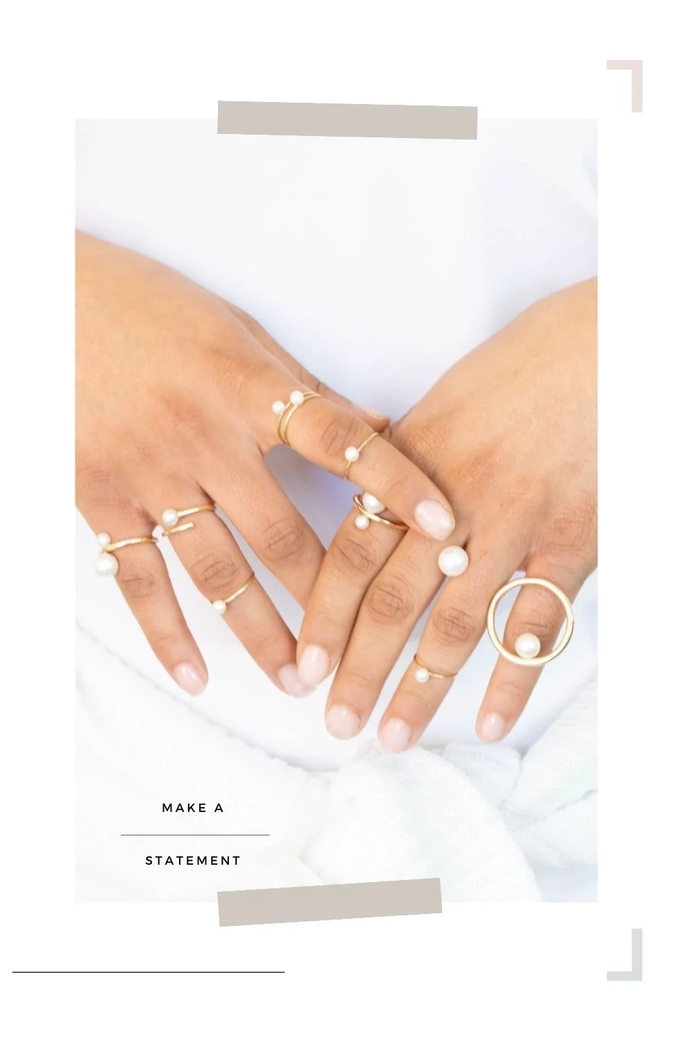 Unique Two Finger Gold Ring with Pearls - Elevate Your Style — ANDREA LI