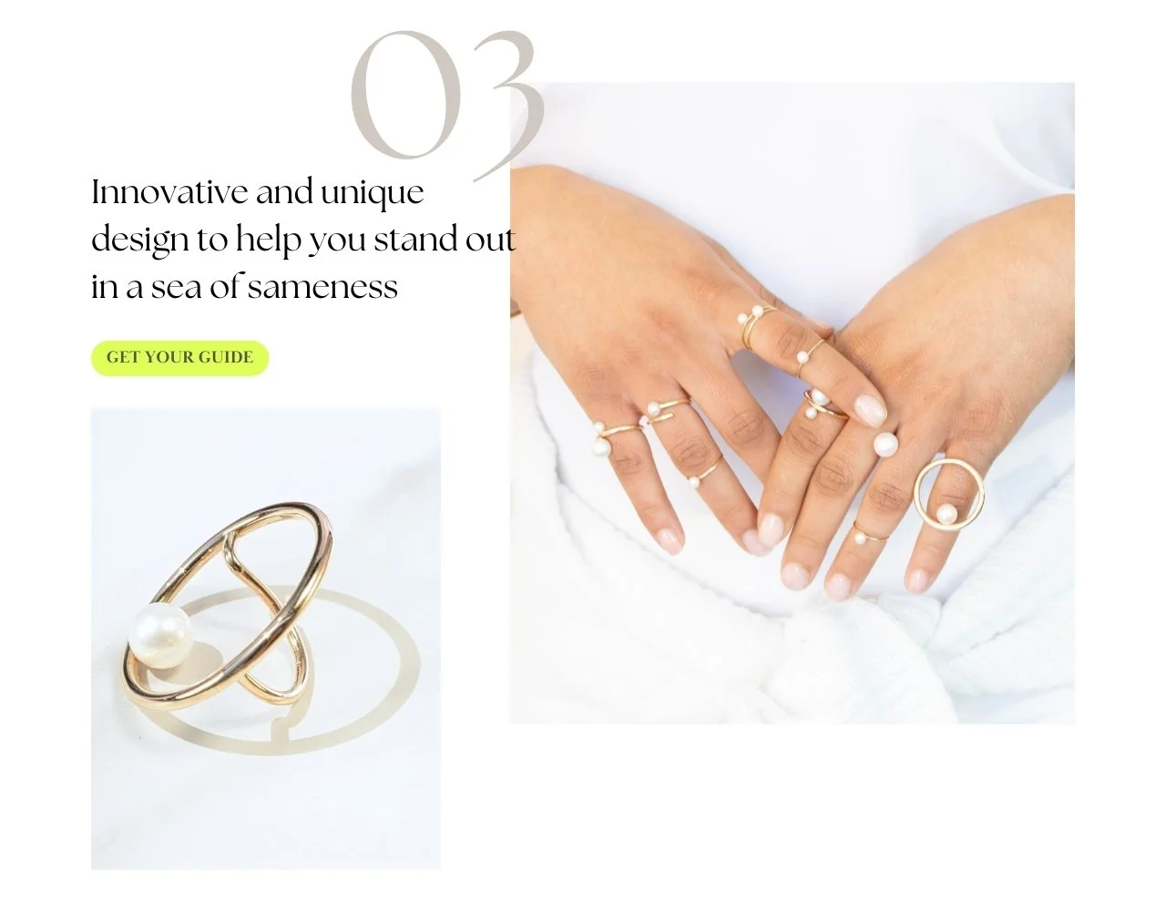 Experience the beauty of bespoke craftsmanship with our artisan pearl and gold ring, a pinnacle of unique statement style for personal adornment.