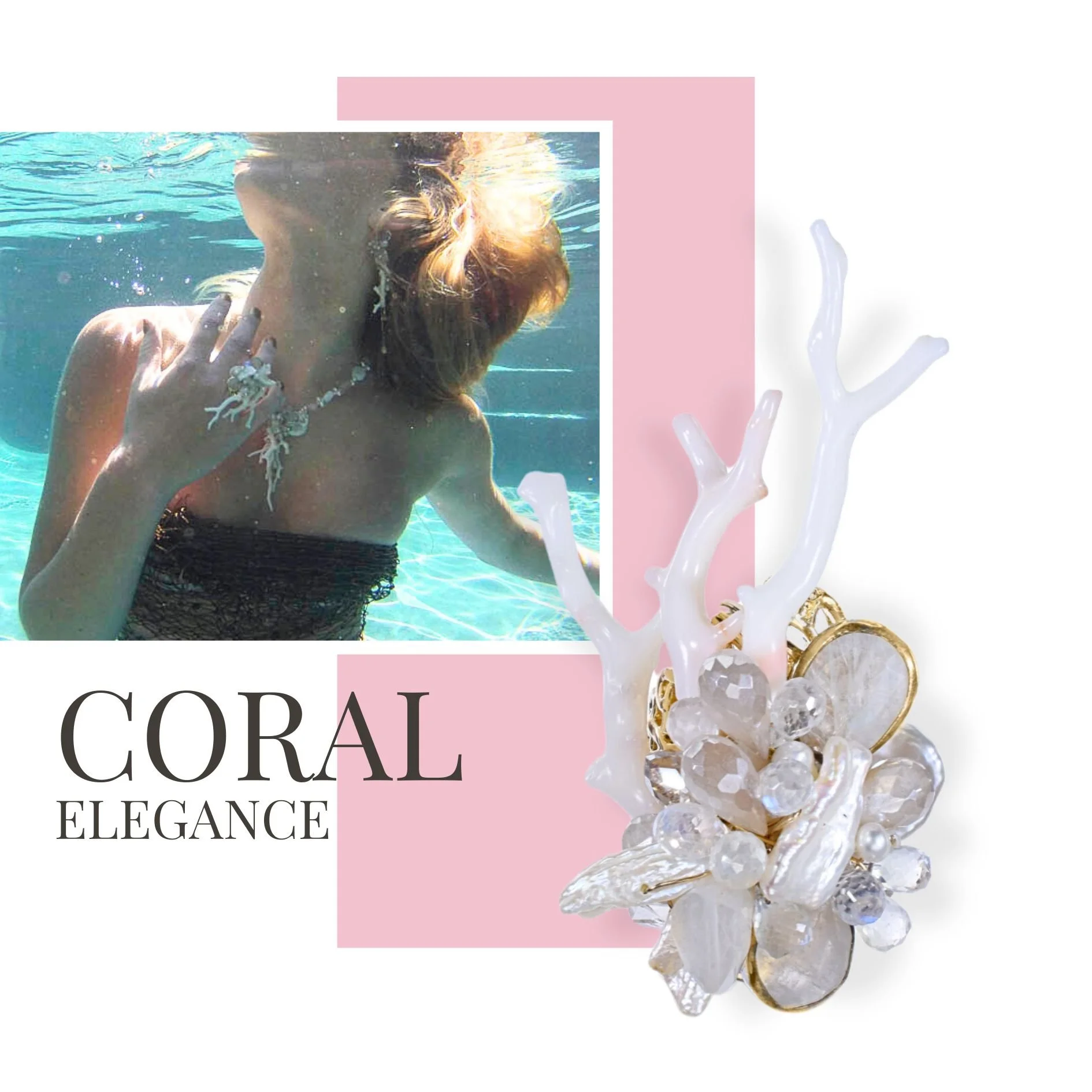 coral gemstone ring