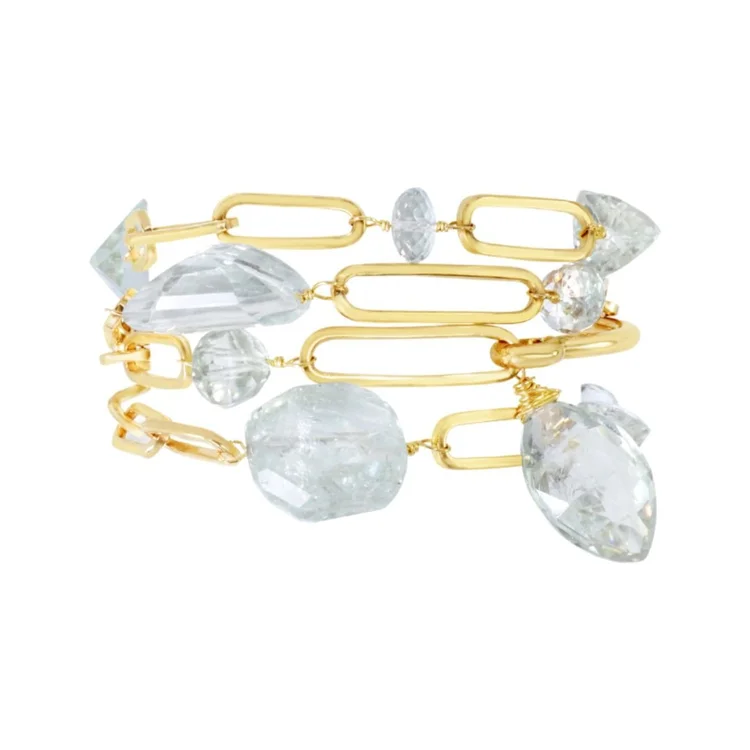 Green amethyst wrap bracelet