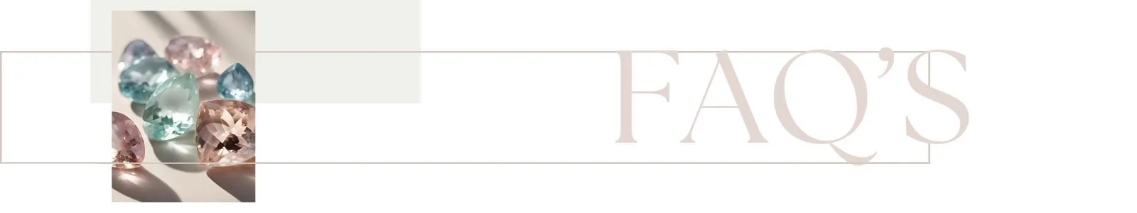 Pastel gemstone banner for FAQs