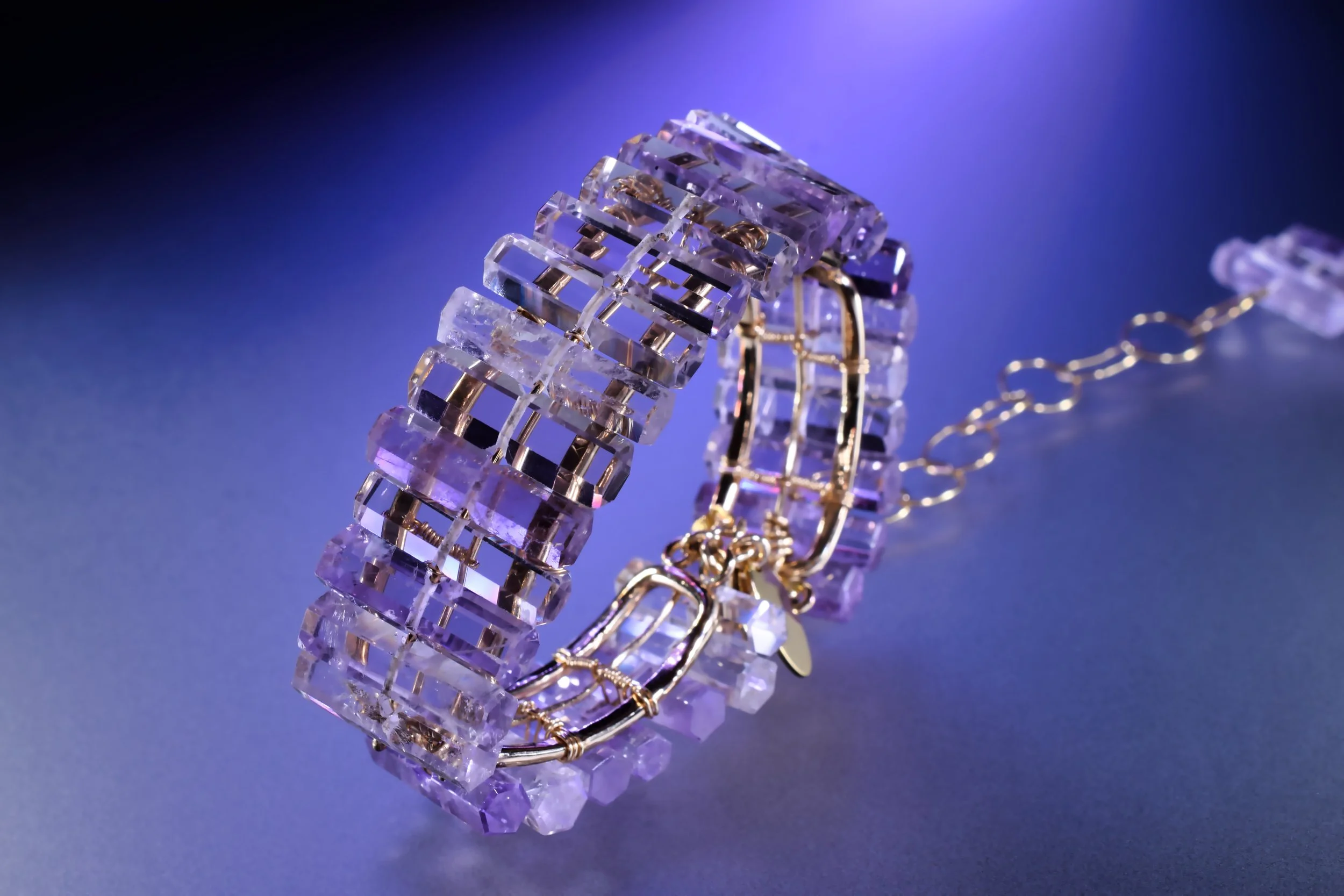 handcrafted amethyst gemstone cuff companion to choker necklace