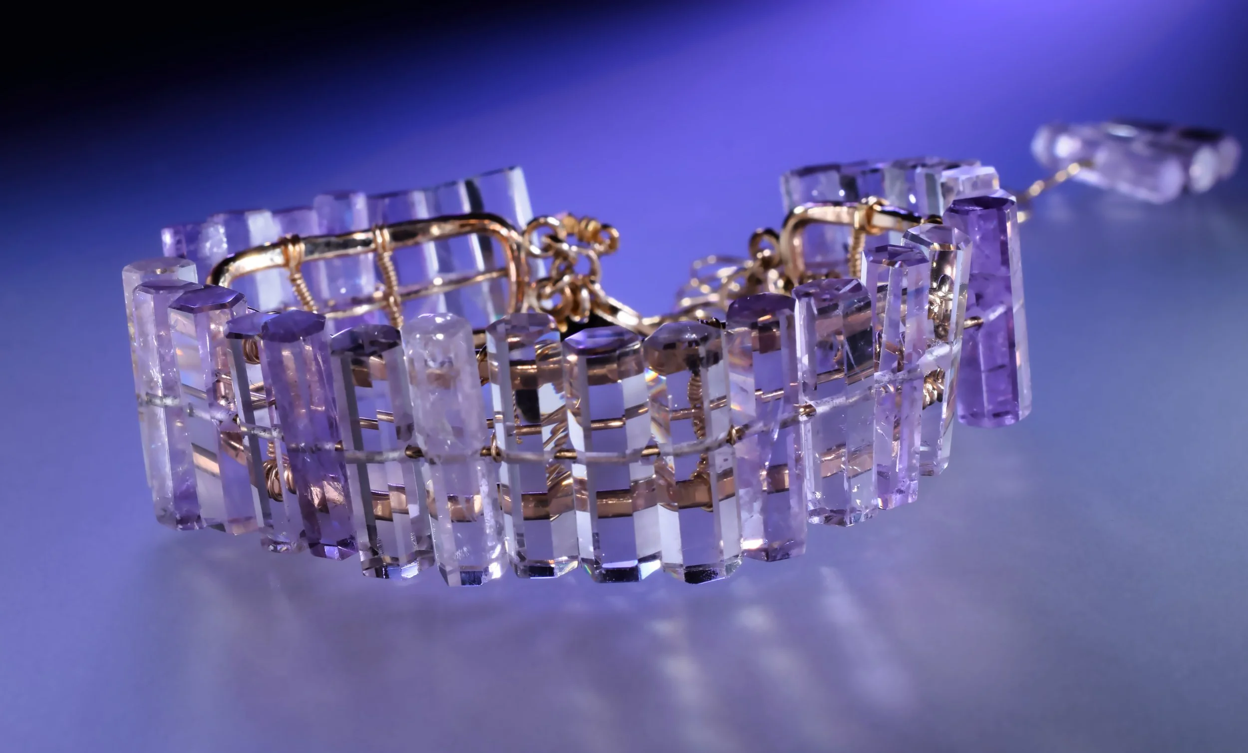 artisan-designed gemstone cuff bracelet inspired by Tucson gem show