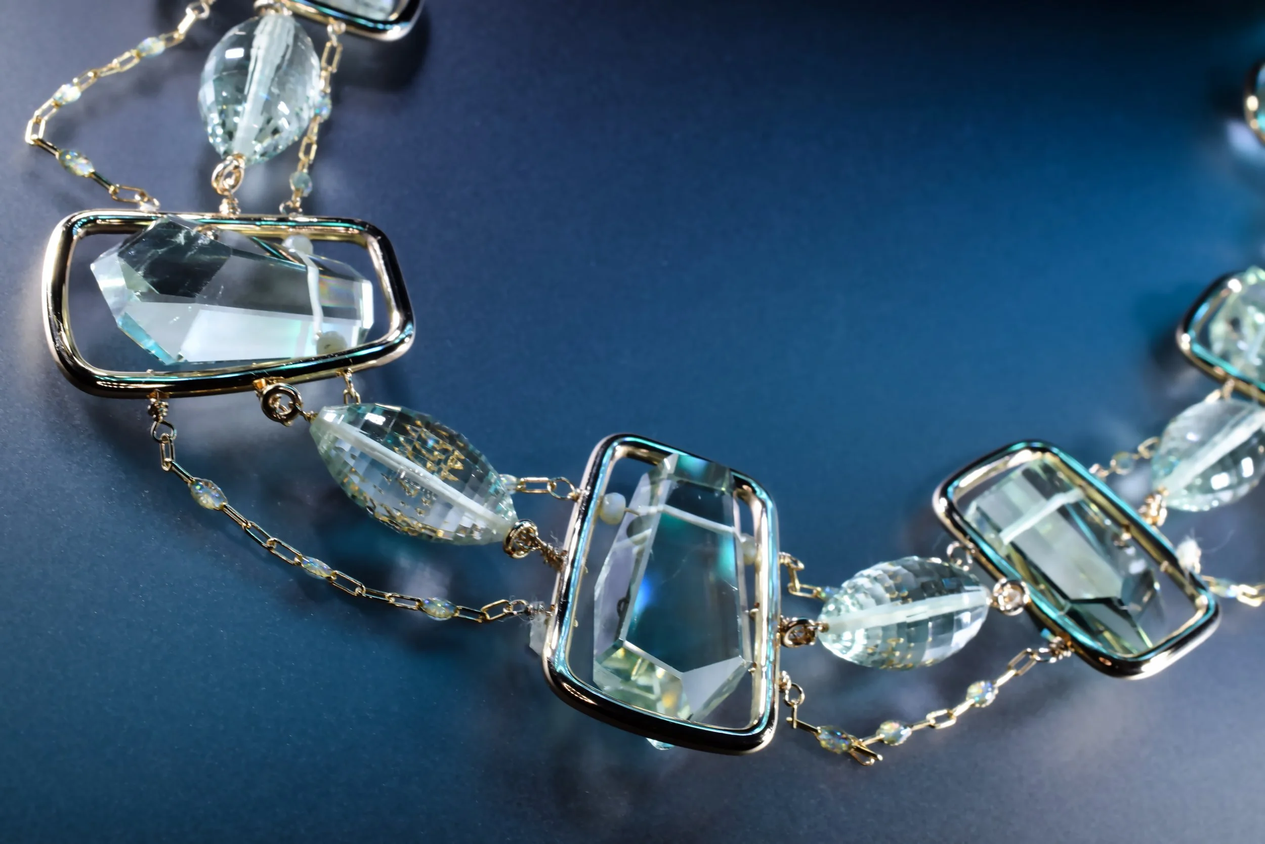 Andrea Li pastel gemstone necklace featuring prasiolite