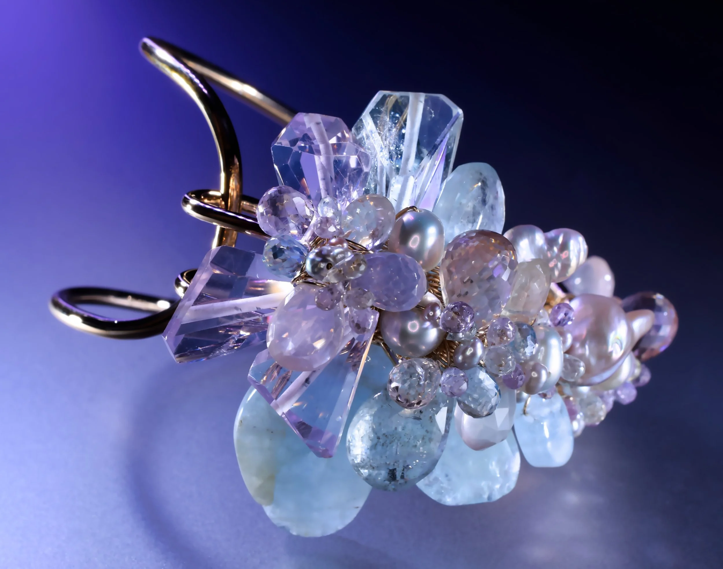 Statement gemstone cuff handcrafted by designer Andrea Li