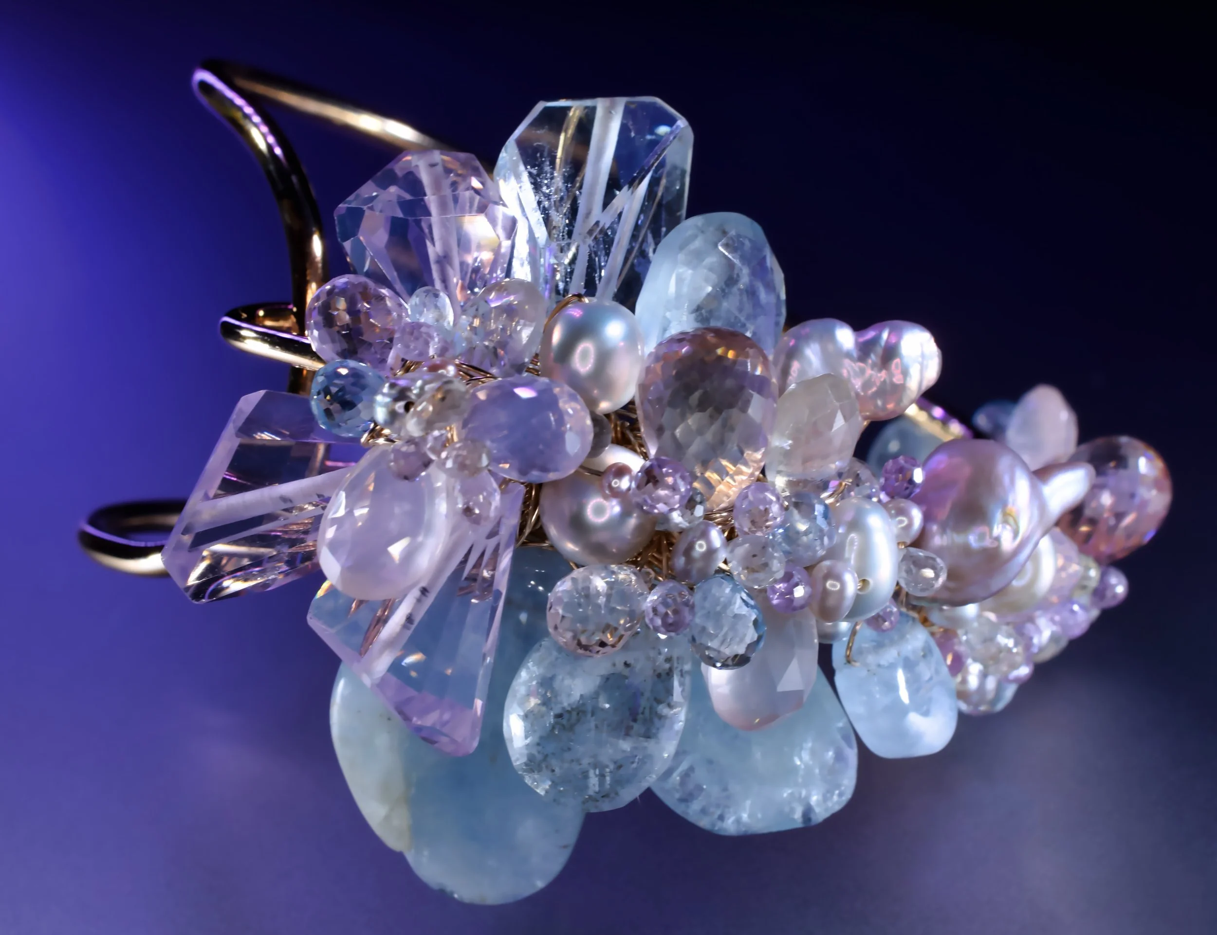 Pastel gemstone bracelet featuring rose quartz and Ametrine