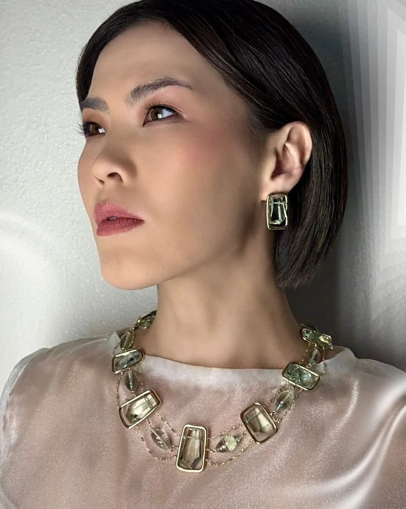 model wearing green amethyst collar necklace.jpg
