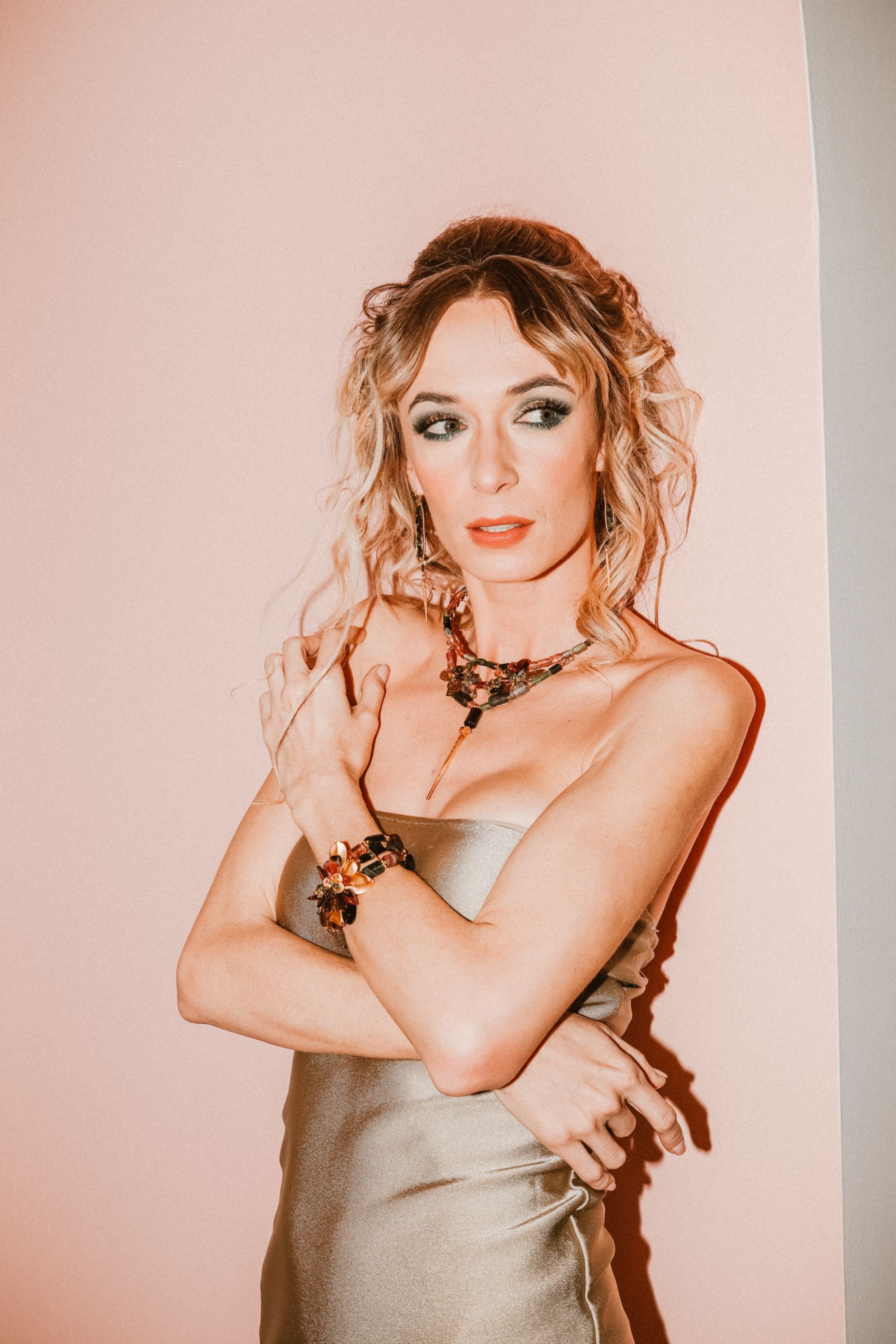 model wearing tourmaline jewelry