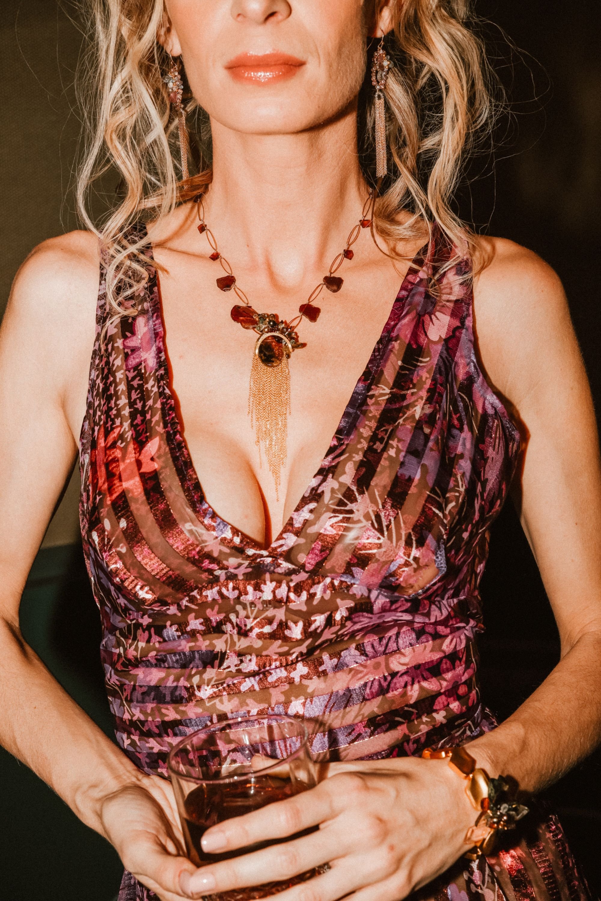 model wearing tourmaline jewelry