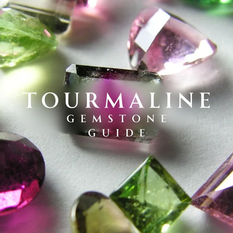 tourmaline gemstones sparkling in the sunlight on a neutral background