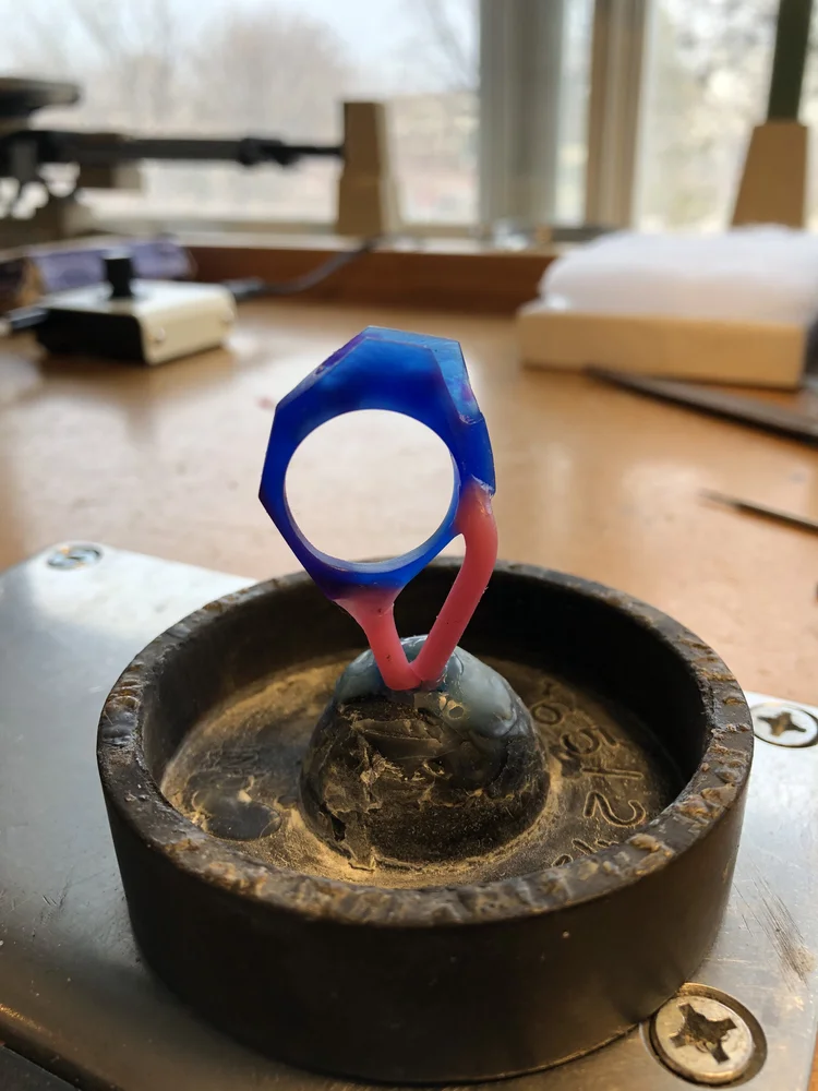 Wax form of a ring