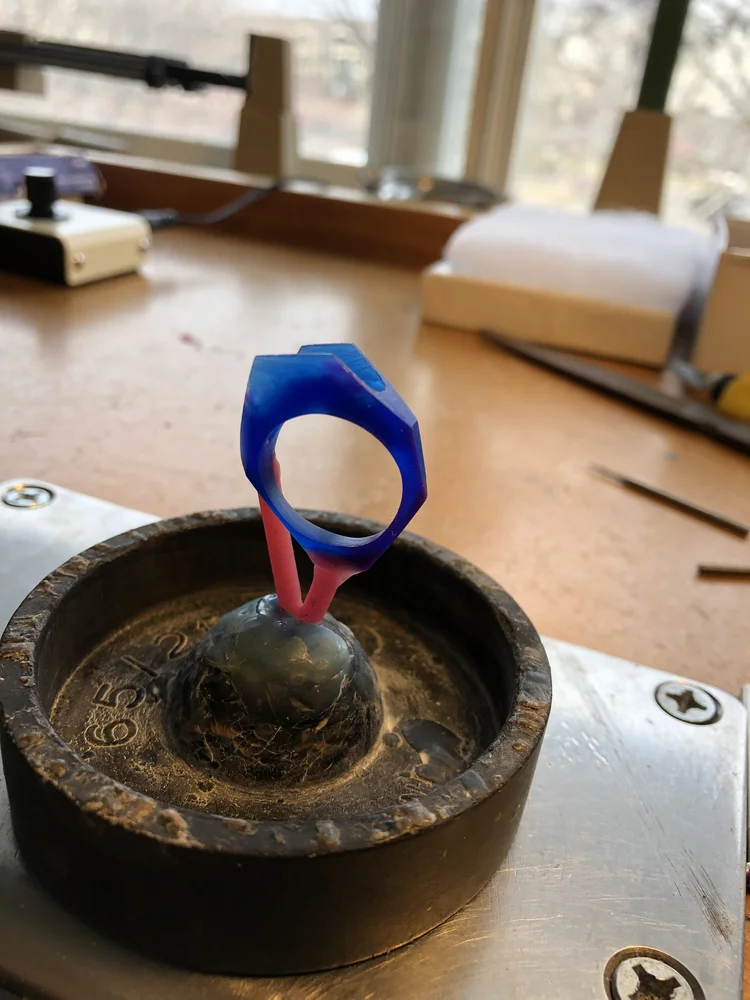 Wax form of a ring