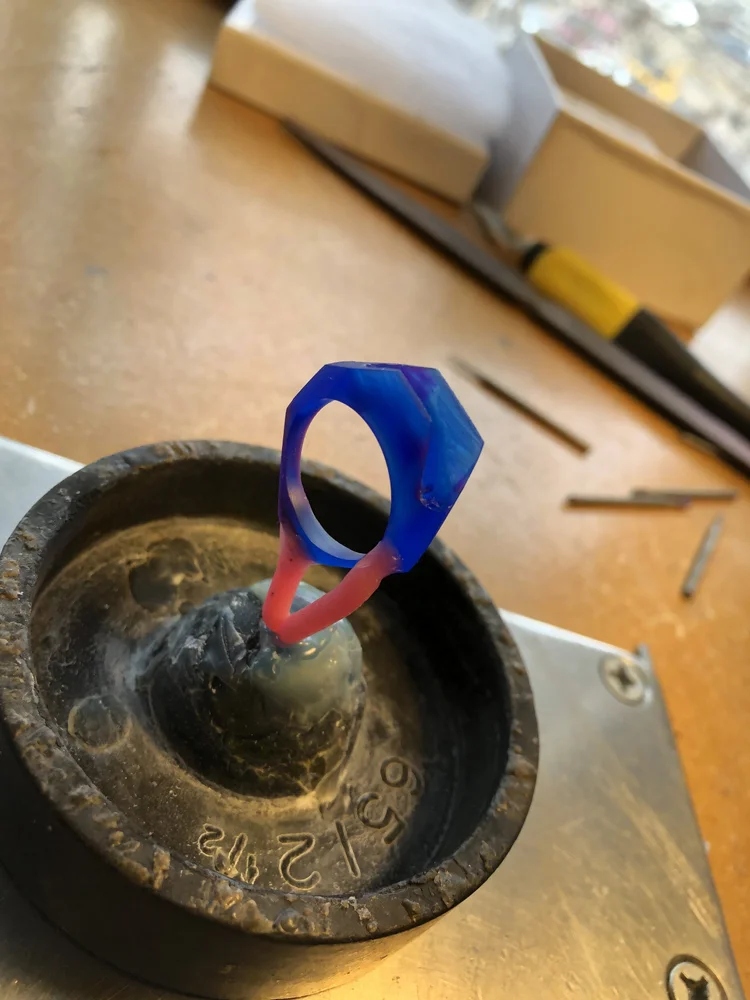 Wax form of a ring