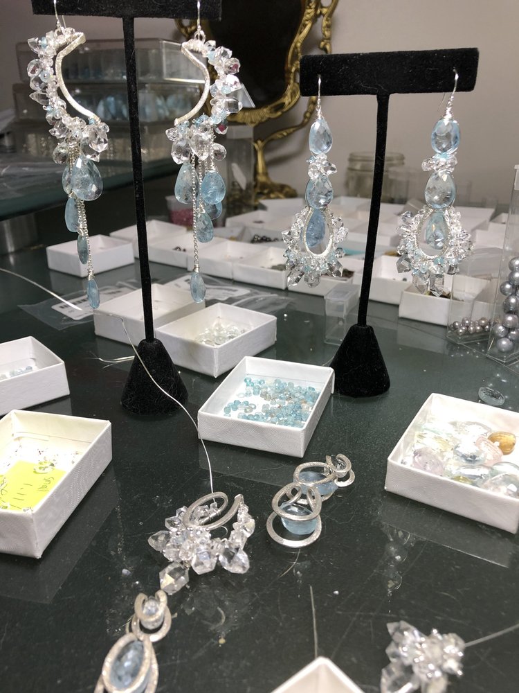 Earrings on display