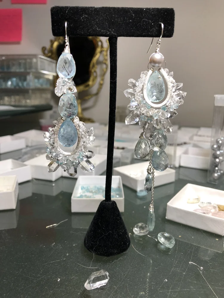 Earrings on display