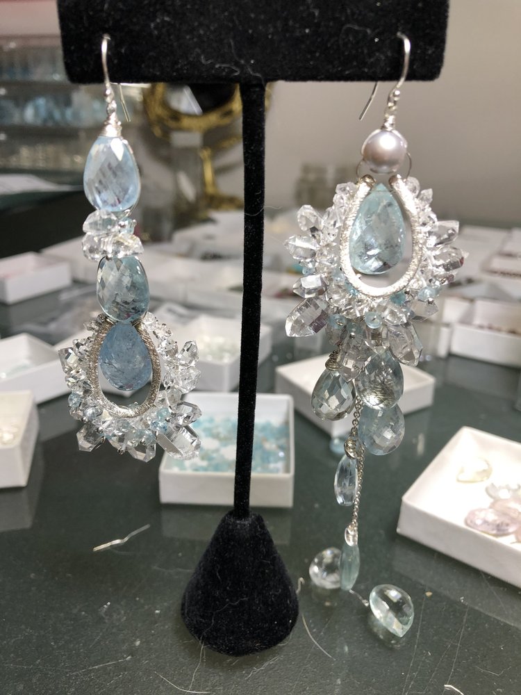 Earrings on display