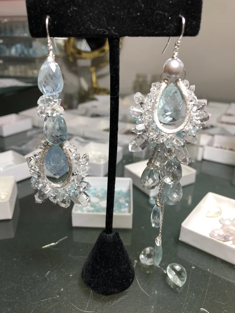 Earrings on display