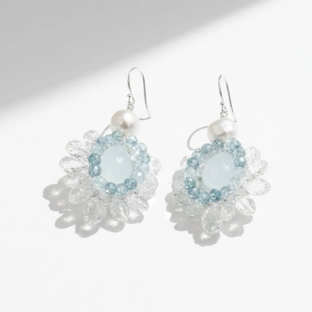 herkimer diamond and zircon earrings