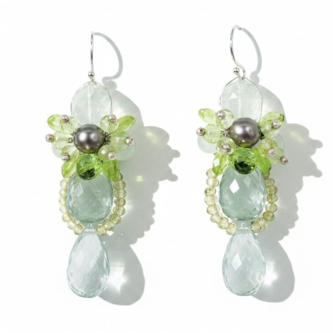 green amethyst and peridot earrings