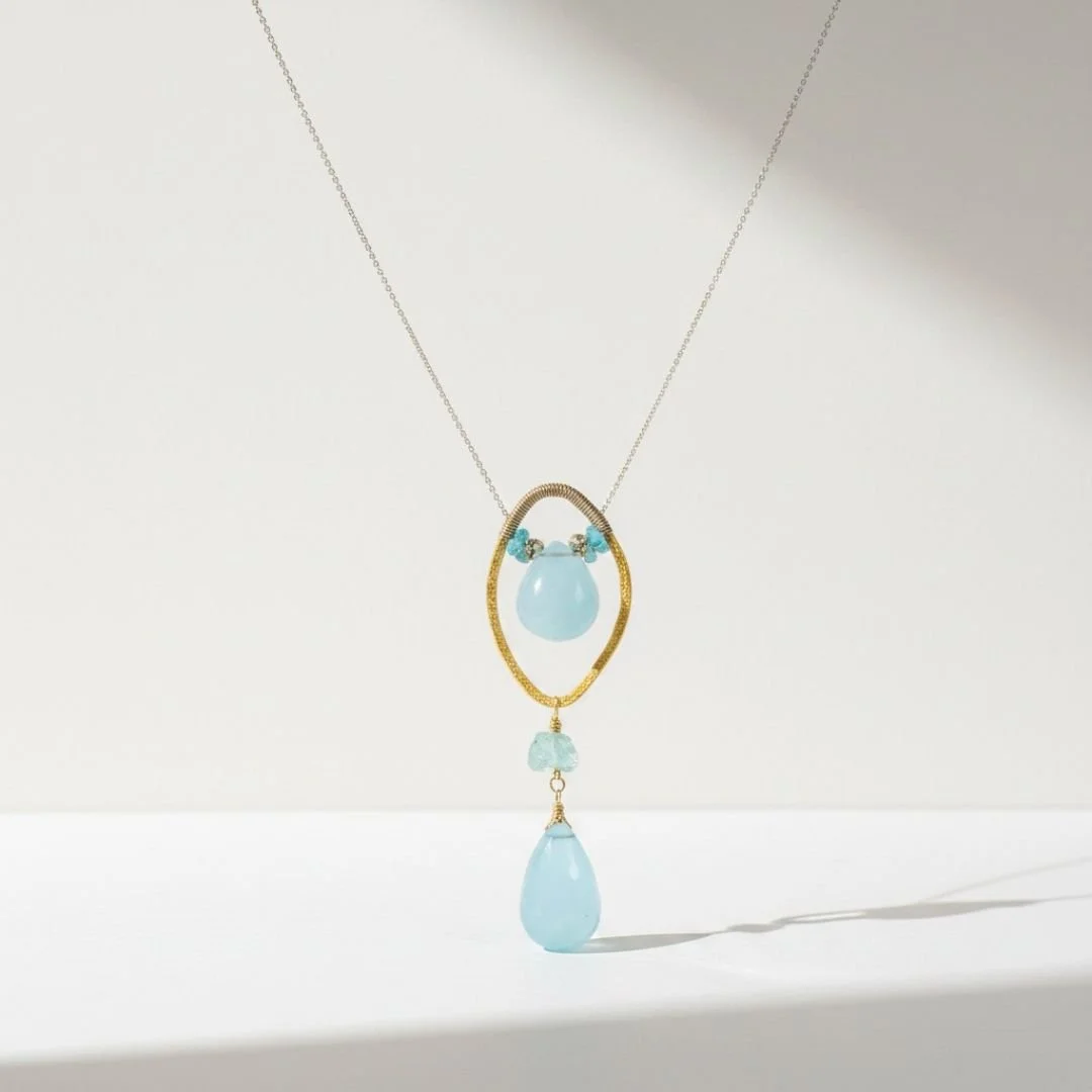 chalcedony and apatite necklace