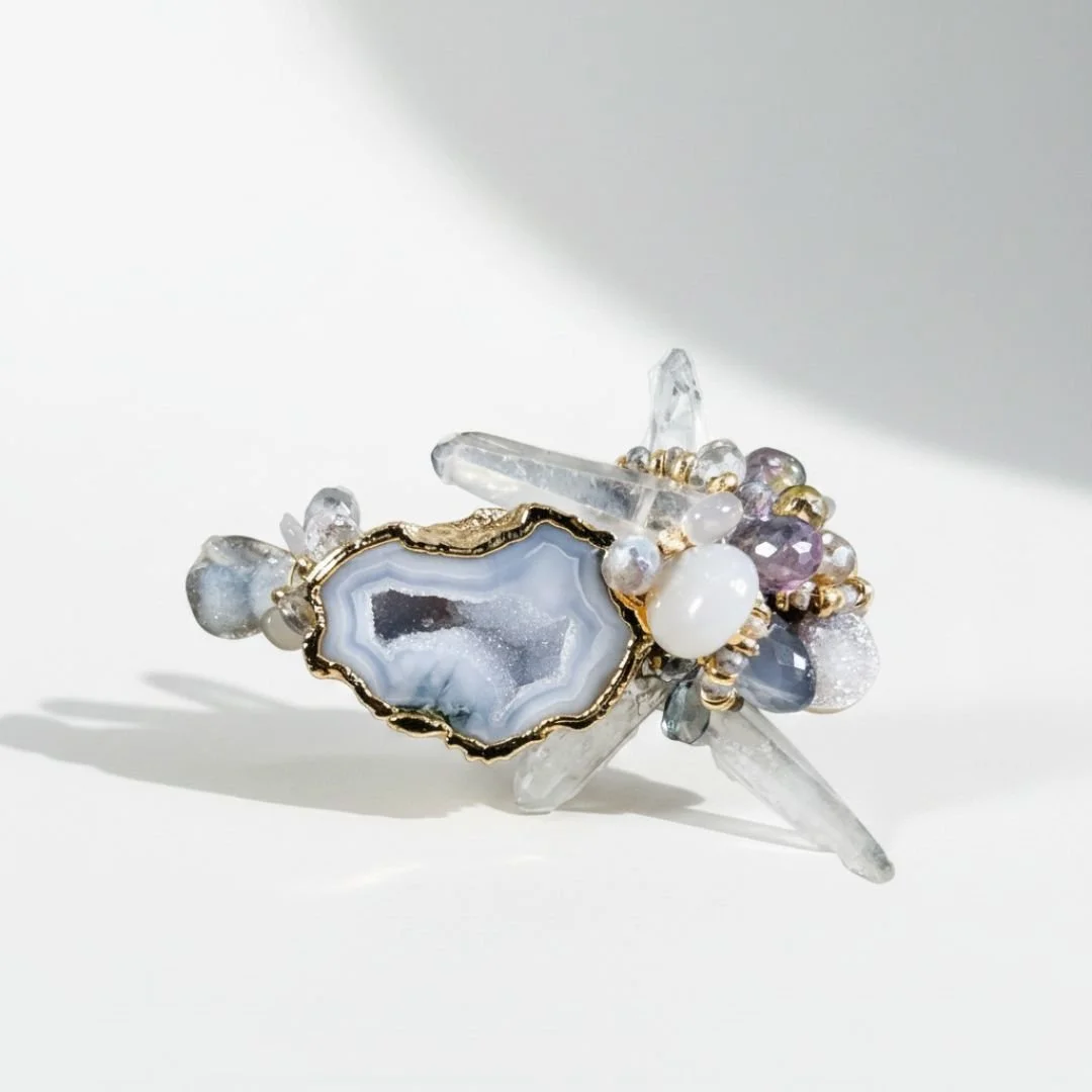 druzy and gemstone bracelet