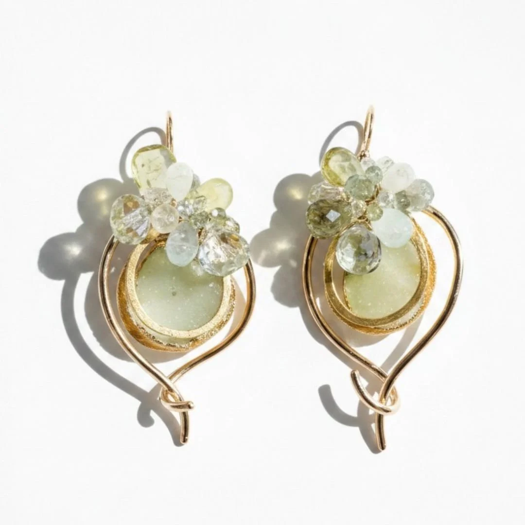 druzy and gemstone earrings