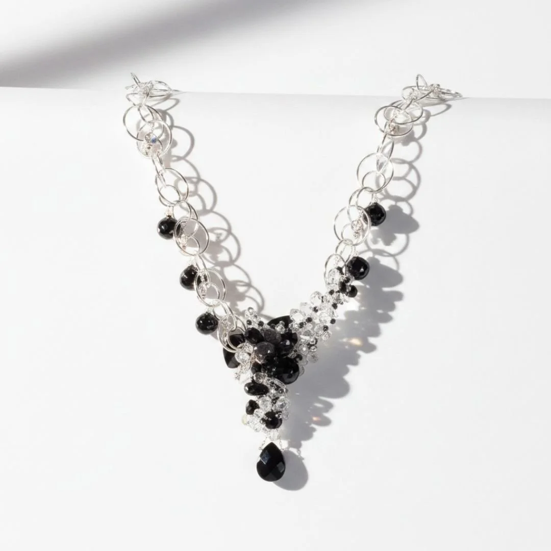 Black and white necklace commission