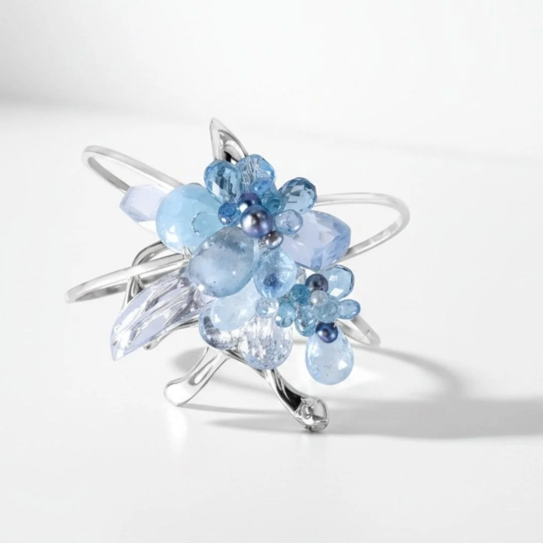 Lost Wax Casting and aquamarine Gemstone bracelet commission