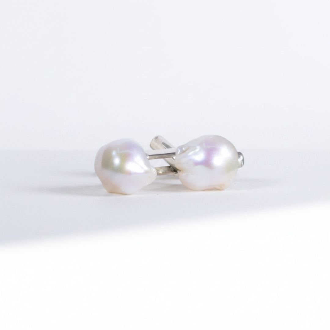 baroque akoya pearl cuff link commission