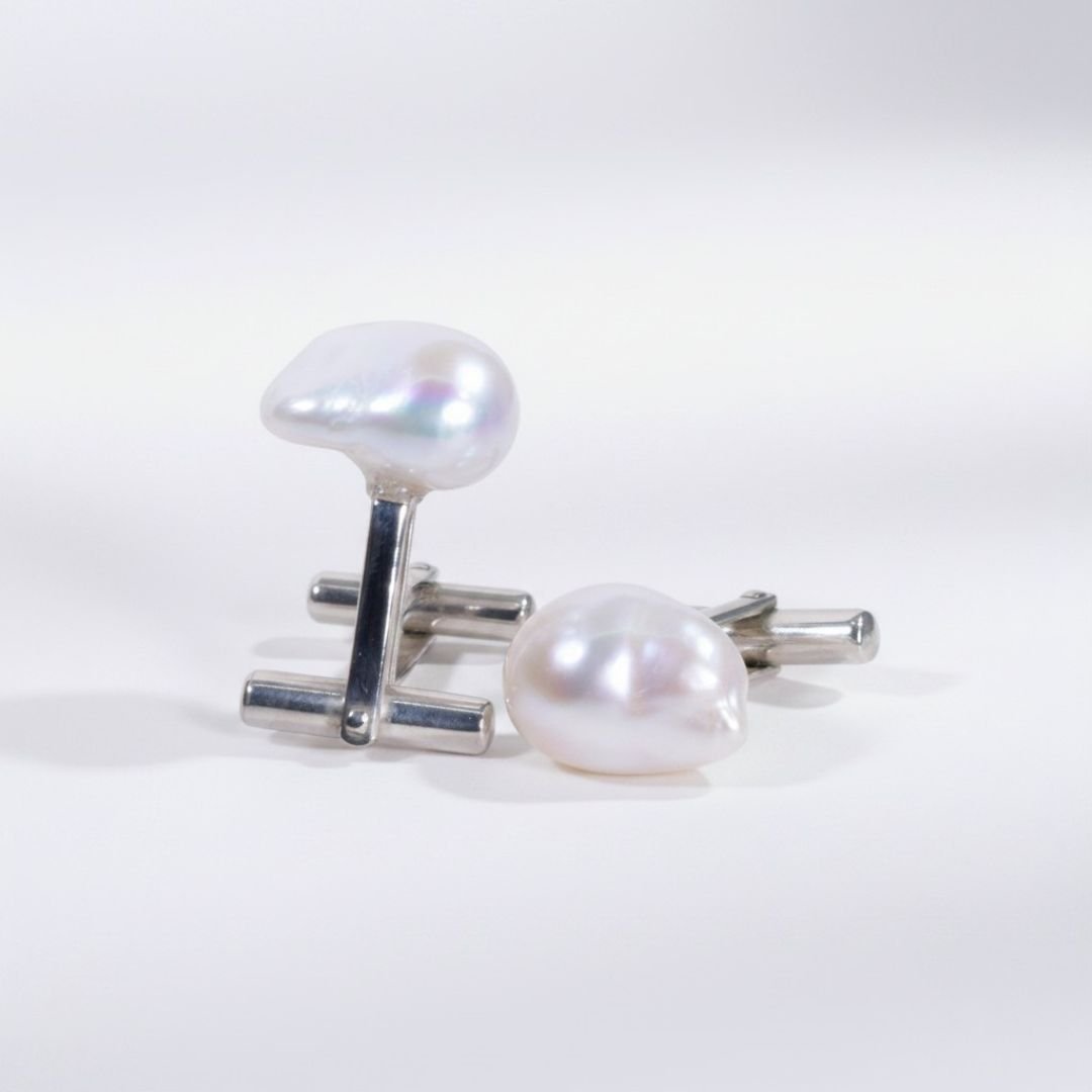 baroque akoya pearl cuff link commission