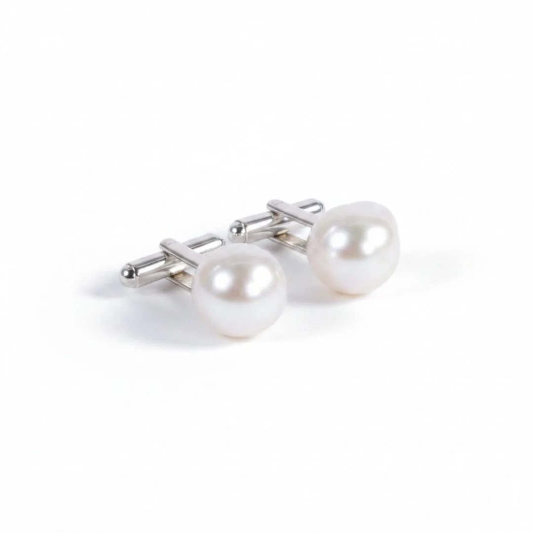 baroque akoya pearl cuff link commission