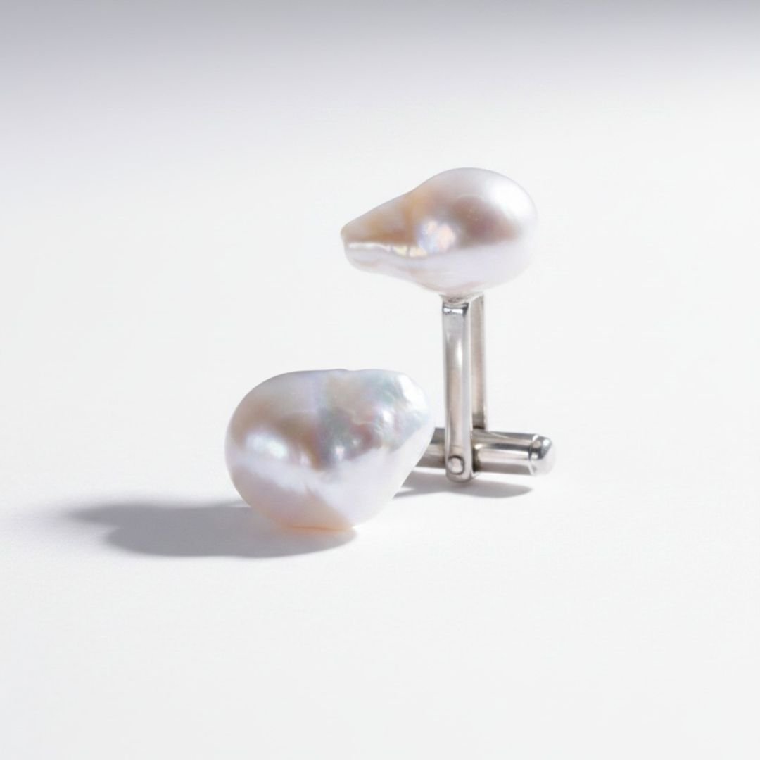 baroque akoya pearl cuff link commission