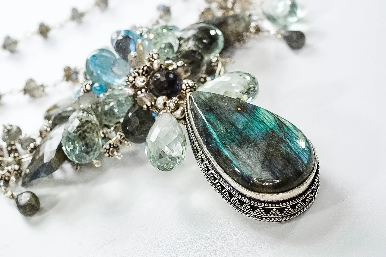 labradorite and silver necklace