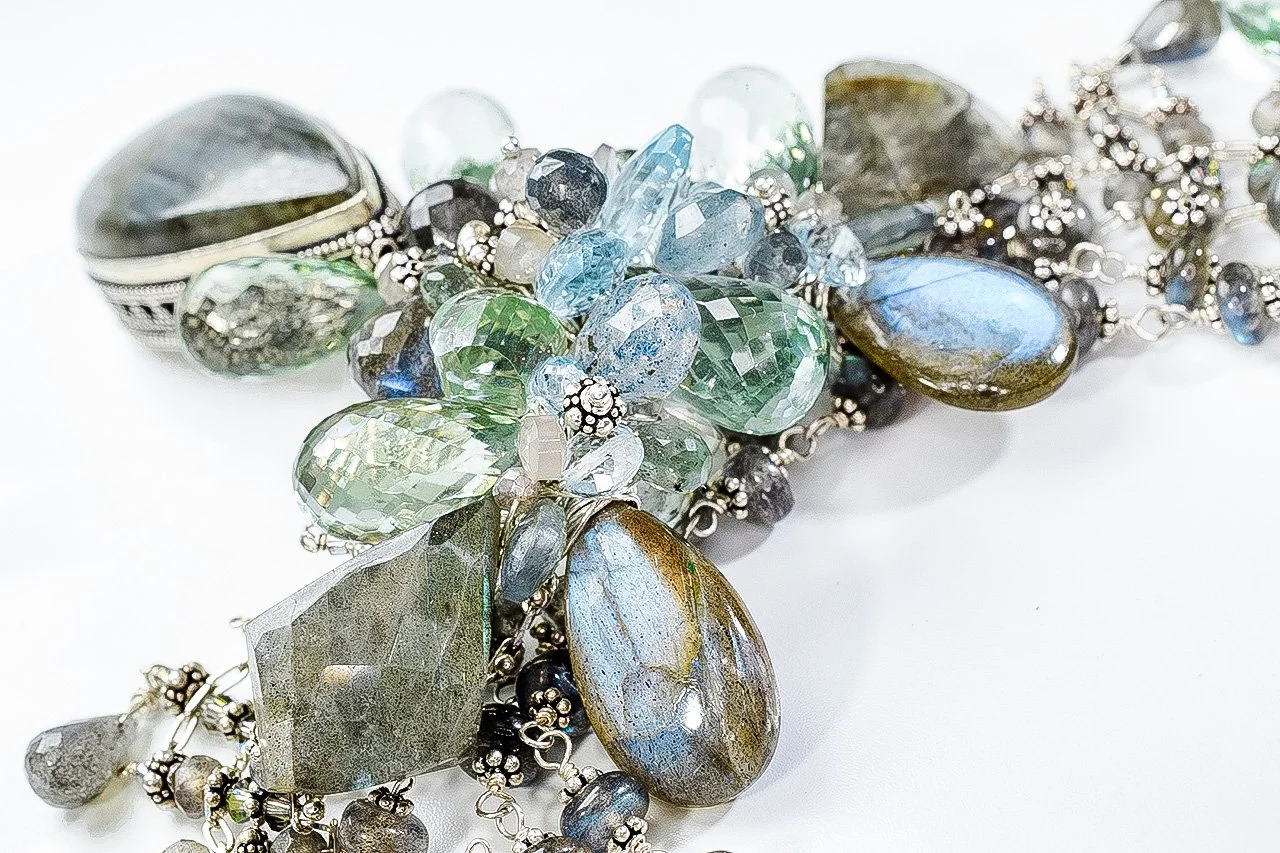 labradorite and silver necklace
