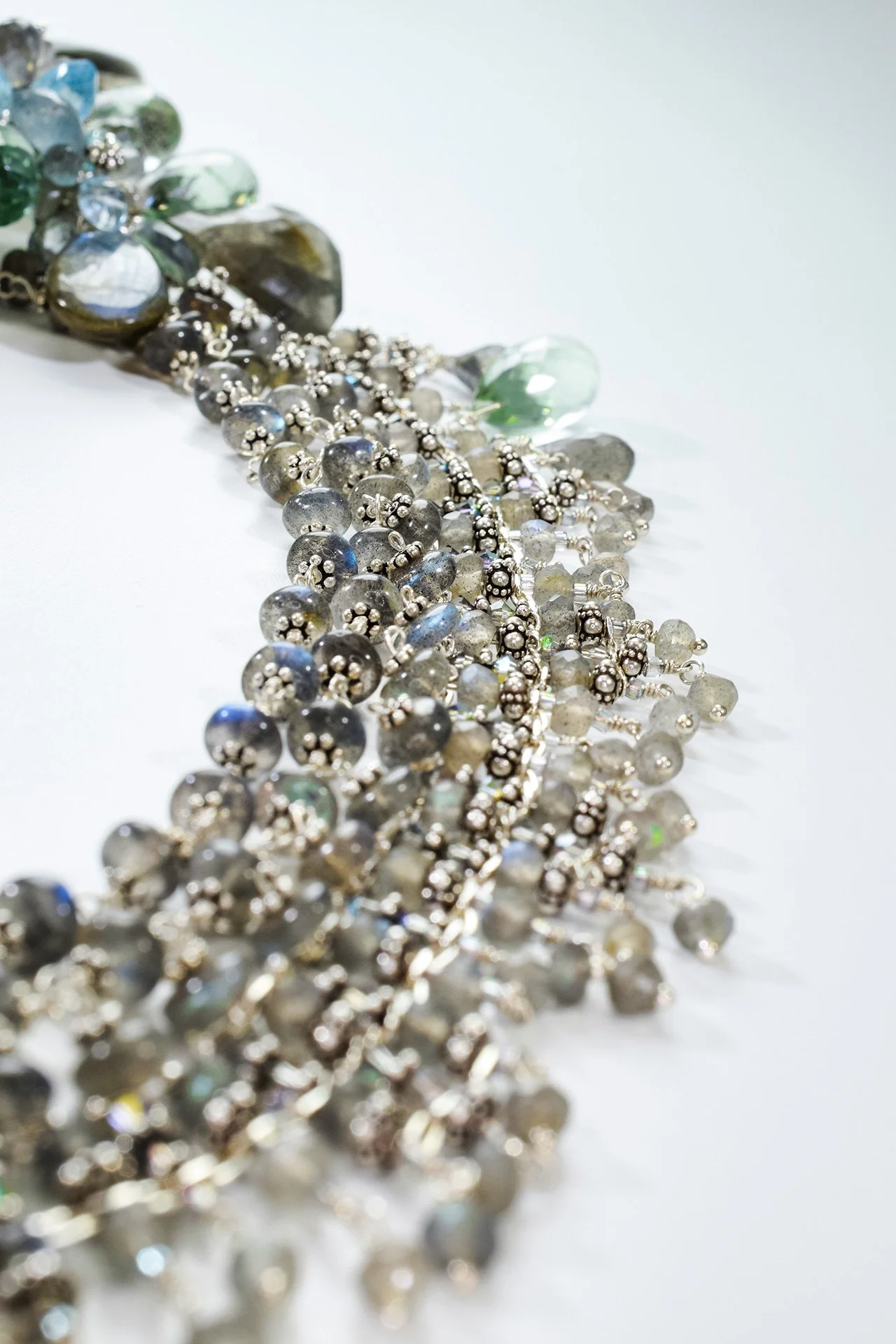 labradorite and silver necklace