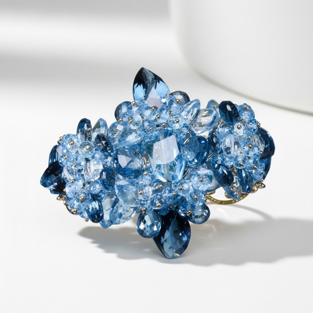 blue topaz statement bracelet