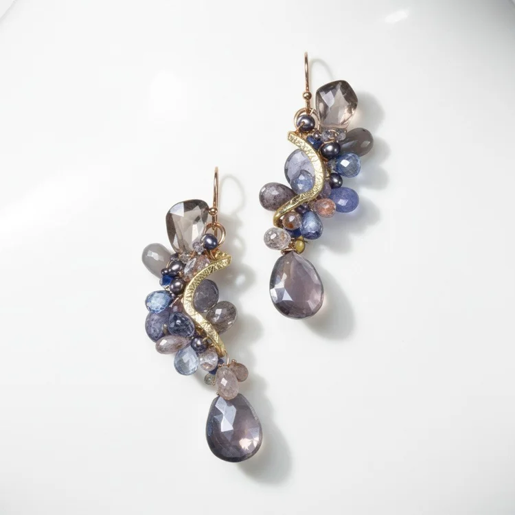 Capella Nebula Gemstone Earrings, by Andrea Li