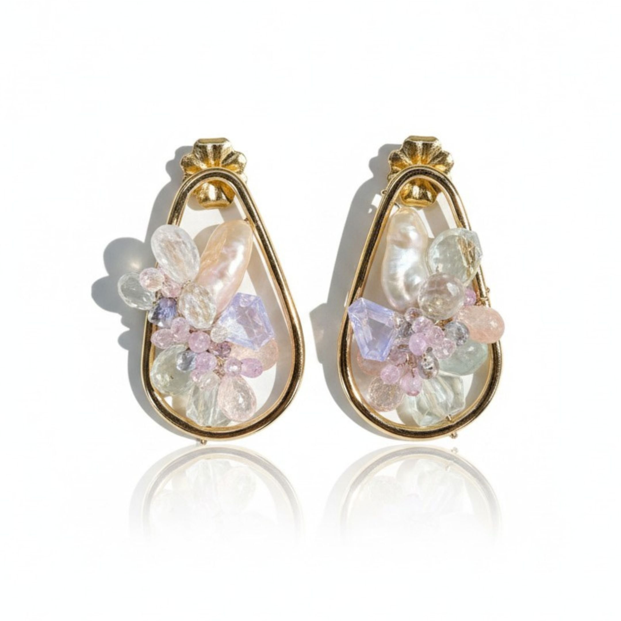 kunzite gemstone earrings