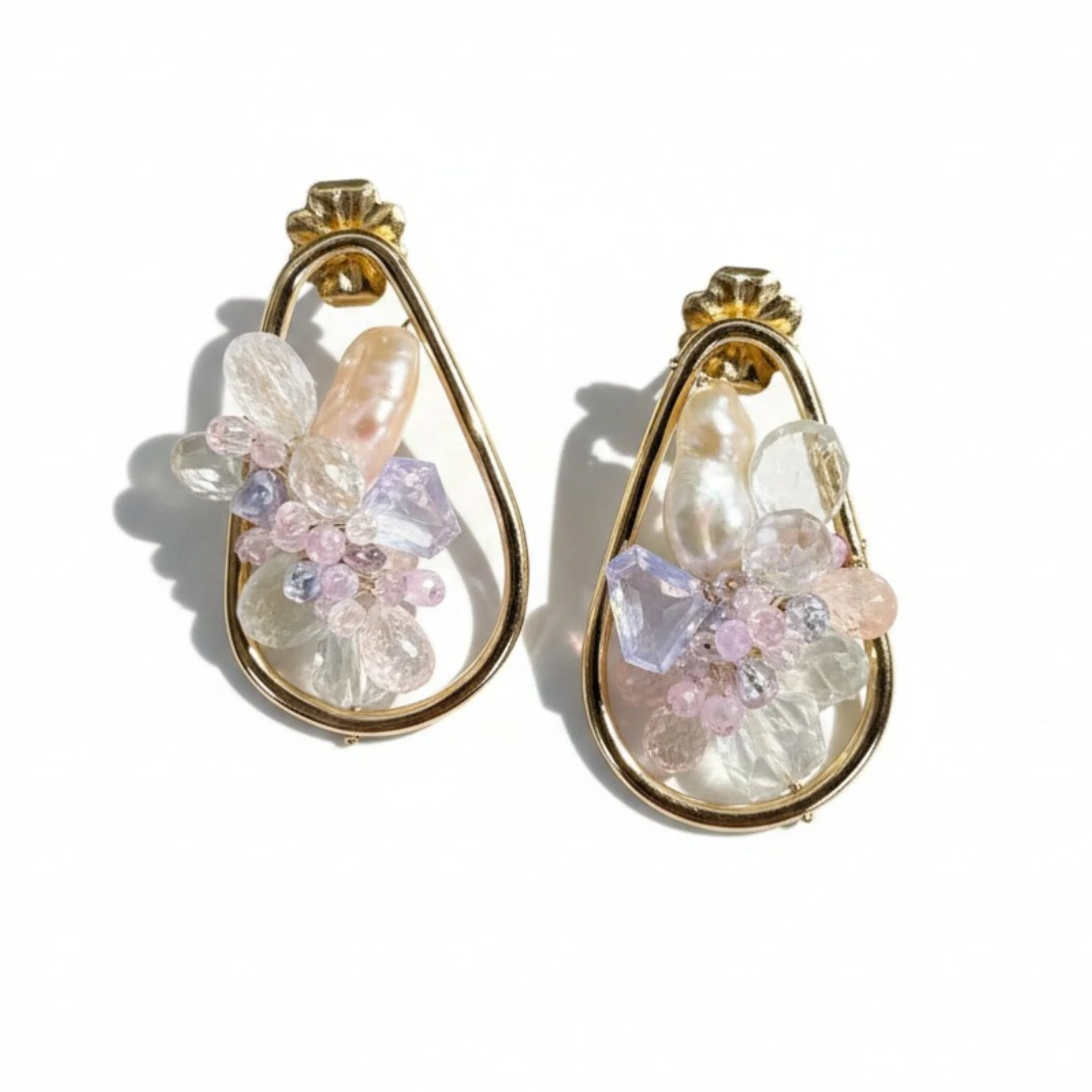 kunzite gemstone earrings