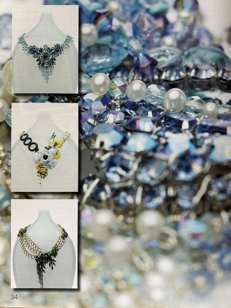 FLAIR page 34: three Andrea Li necklaces on busts