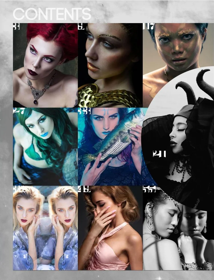 GIUSEPPINA Issue 29 contents page with The Twins listed