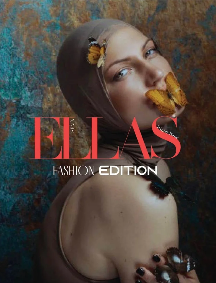 ELLAS Fashion Edition cover with a different model and no Andrea Li jewelry, shown for the issue