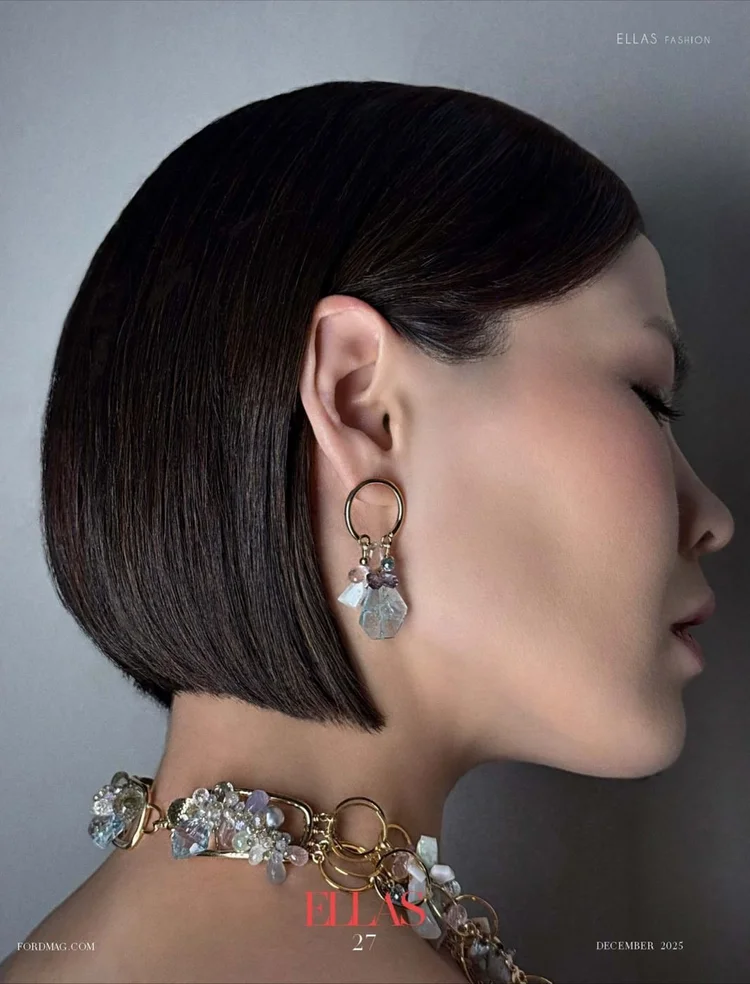 ELLAS Tamar page: profile with an Andrea Li earring and necklace