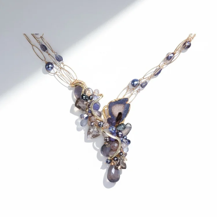 Aurigae Star System Gemstone Necklace, by Andrea Li