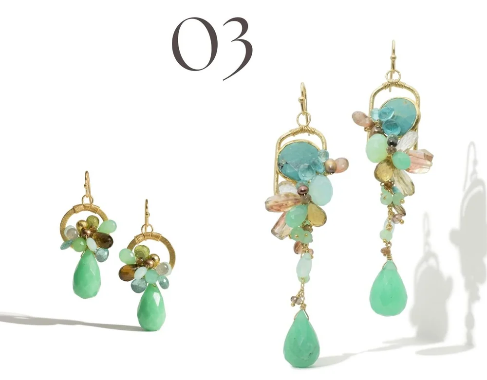 Green chrysoprase earrings by Andrea Li