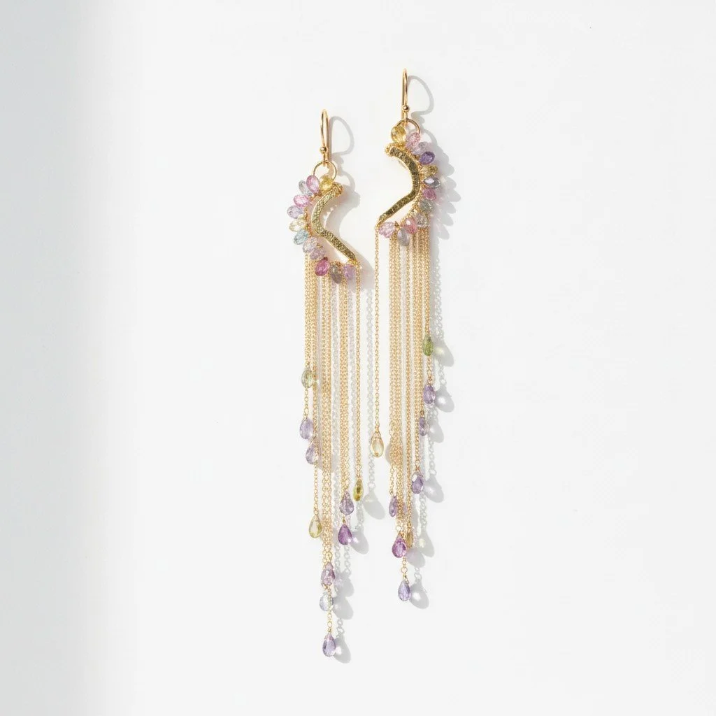 Meridian Nebula Sapphire Earrings