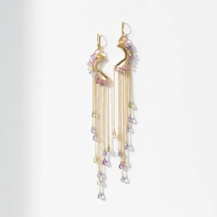 Meridian Nebula Sapphire Earrings, by Andrea Li
